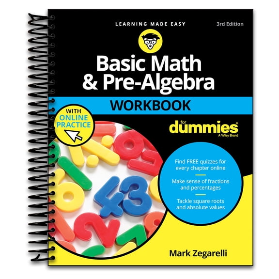 Basic Math & Pre-Algebra Workbook For Dummies with Online Practice (For Dummies (Lifestyle)) (Spiral bound)