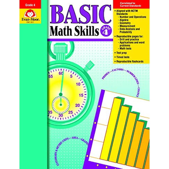 Pre-Owned Basic Math Skills Grade 4 (Paperback) 1557999376 9781557999375