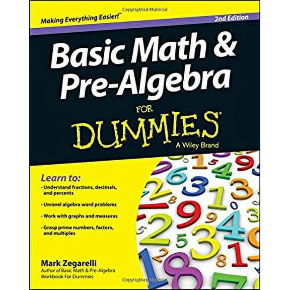 Pre-Owned Basic Math and Pre-Algebra for Dummies 9781118791981 Used