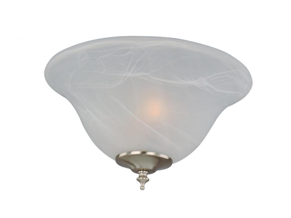 Nickel Finish Frosted Glass Ceiling Fan Light Kit