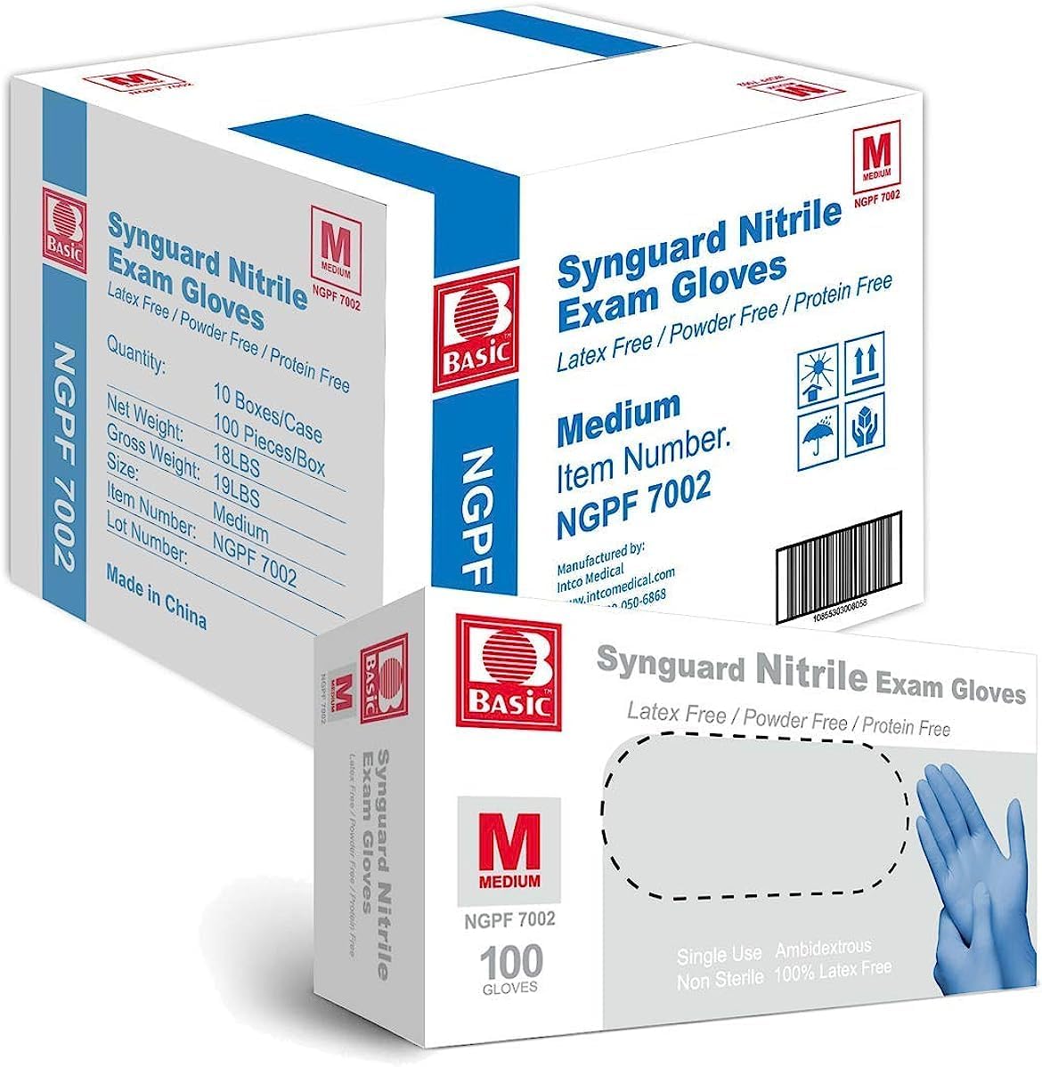 Basic Medical Nitrile Exam Gloves LatexFree & PowderFree Syngaurd