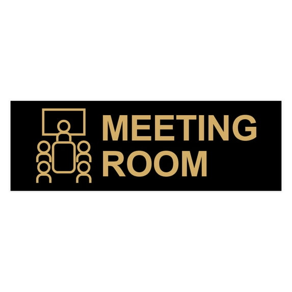 Basic Meeting Room Sign (Black Gold) - Large