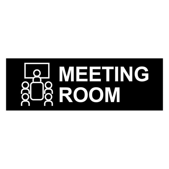 Basic Meeting Room Sign (Black) - Small