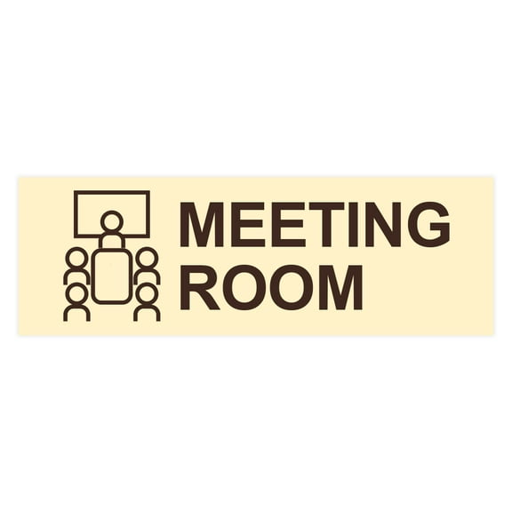 Basic Meeting Room Sign (Ivory/Dark Brown) - Large
