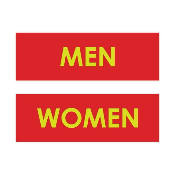 Basic Men Women Sign Set (Red/Yellow) - Small