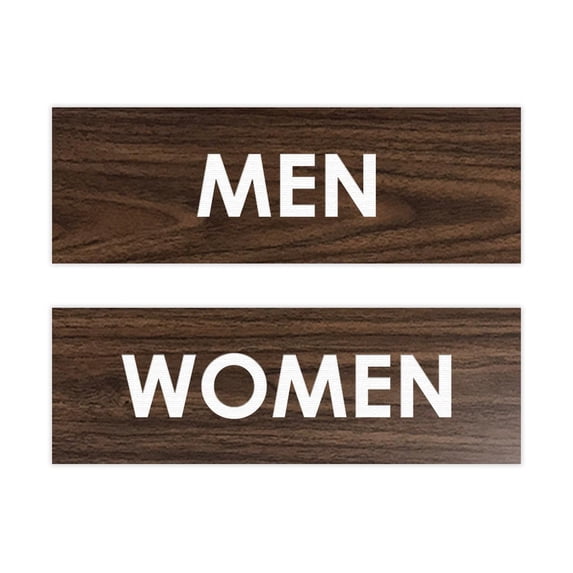 Basic Men Women Sign Set (Walnut) - Large