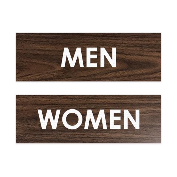 Basic Men Women Sign Set (Walnut) - Small
