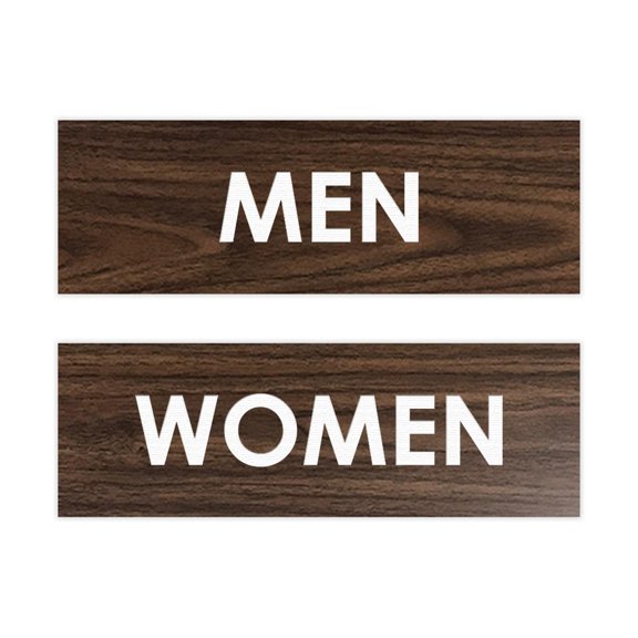 Basic Men Women Sign Set (Walnut) - Small