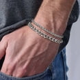 thumbnail image 1 of Vnox Basic Men's Cuban Twist Rope Chain Bracelets 1/2/3Pcs in One Set, Gold Color Stainless Steel Figaro Wheat Links GC, 1 of 6