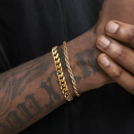 Basic Men's Cuban Twist Rope Chain Bracelets