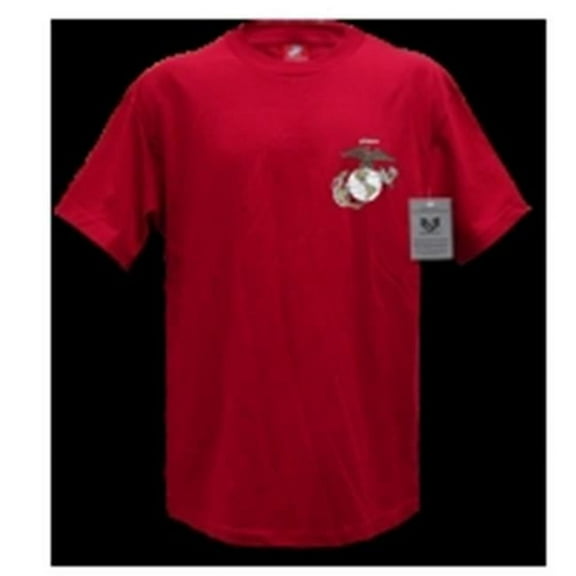 Basic Military T-Shirt, Marines, Cardinal, Extra Large
