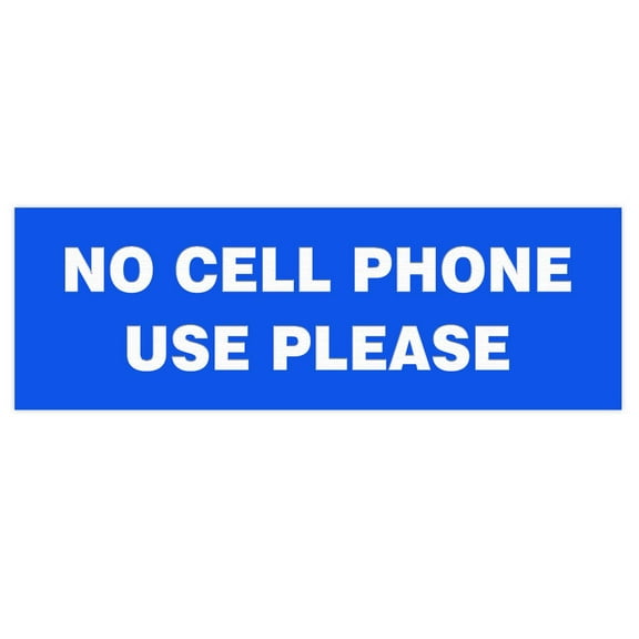 Basic NO CELL PHONE USE PLEASE Sign - Blue (Large)