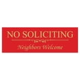 thumbnail image 1 of Basic NO SOLICITING Neighbors Welcome Sign - Red / Gold Medium, 1 of 5