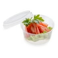 thumbnail image 1 of Basic Nature 12 oz Round Clear PLA Plastic To Go Deli Container - Compostable - 4 3/4" x 4 3/4" x 2 1/4" - 500 count box, 1 of 3