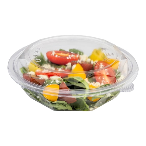 Basic Nature Round Clear PLA Plastic Lid - Fits 12 and 16 oz To Go Bowl, Compostable - 500 count box
