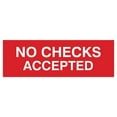 thumbnail image 1 of Basic No Checks Accepted Sign (Red) - Large, 1 of 5