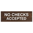 thumbnail image 1 of Basic No Checks Accepted Sign (Walnut) - Medium, 1 of 5
