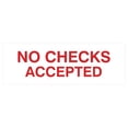 thumbnail image 1 of Basic No Checks Accepted Sign (White/Red) - Small, 1 of 5