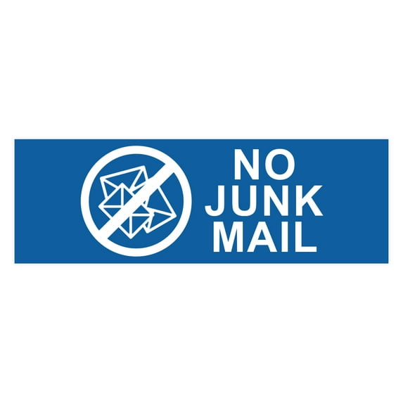 Basic No Junk Mail Sign (Blue) - Medium