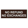 thumbnail image 1 of Basic No Refund No Exchange Sign (Dark Brown) - Medium, 1 of 5