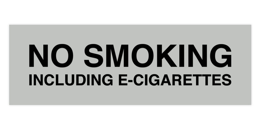no smoking including e-cigarettes sign Basic No Smoking Including E-Cigarettes Sign (Lt Gray) - Large