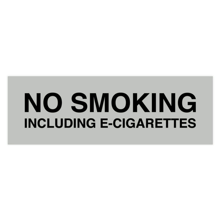 Basic No Smoking Including E-Cigarettes Sign (Lt Gray) - Large