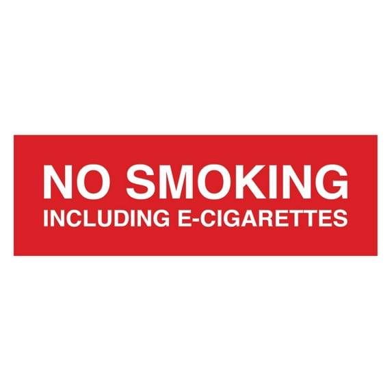 Basic No Smoking Including E-Cigarettes Sign (Red) - Small