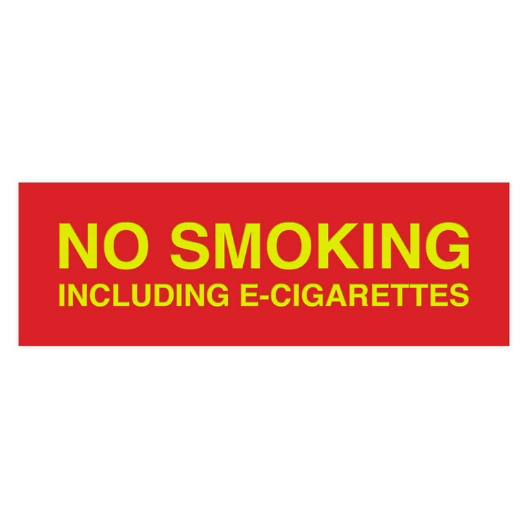 Basic No Smoking Including E-Cigarettes Sign (Red/Yellow) - Medium - Walmart.com Basic No Smoking Including E-Cigarettes Sign (Red/Yellow) - Medium - Walmart.com