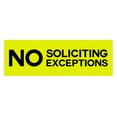 thumbnail image 1 of Basic No Soliciting No Exceptions Sign (Yellow / Black) - Medium, 1 of 5