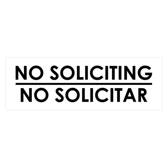Basic No Soliciting No Solicitar Sign (White) - Small