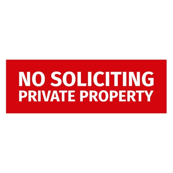 Basic No Soliciting Private Property Sign (Red) - Large