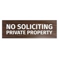 thumbnail image 1 of Basic No Soliciting Private Property Sign (Walnut) - Small, 1 of 5