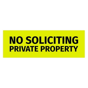 Basic No Soliciting Private Property Sign (Yellow / Black) - Large