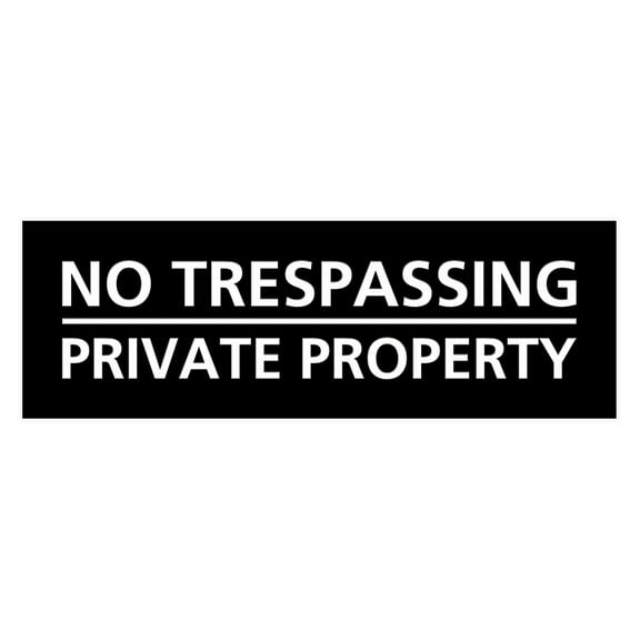 Basic No Trespassing Private Property Sign (Black) - Small