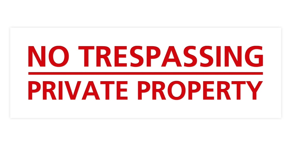 Basic No Trespassing Private Property Sign (White/Red) - Small - Walmart.com basic-no-trespassing-private-property-sign-white-red-small-walmart-com