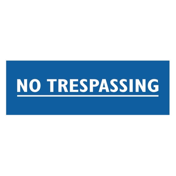 Basic No Trespassing Sign (Blue) - Large