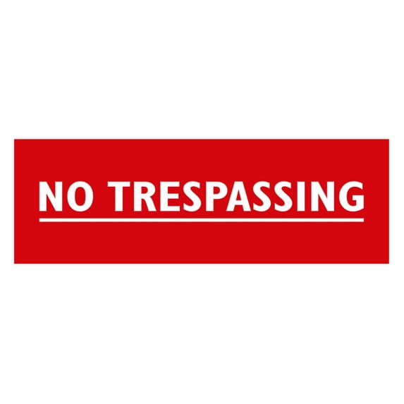 Basic No Trespassing Sign (Red) - Medium