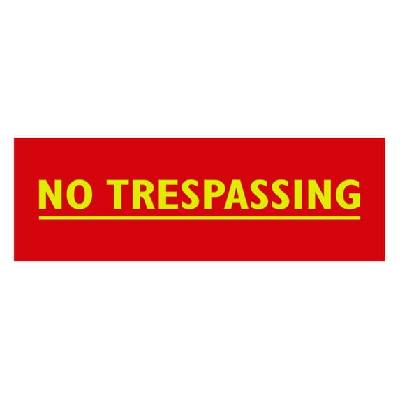Basic No Trespassing Sign (Red/Yellow) - Large