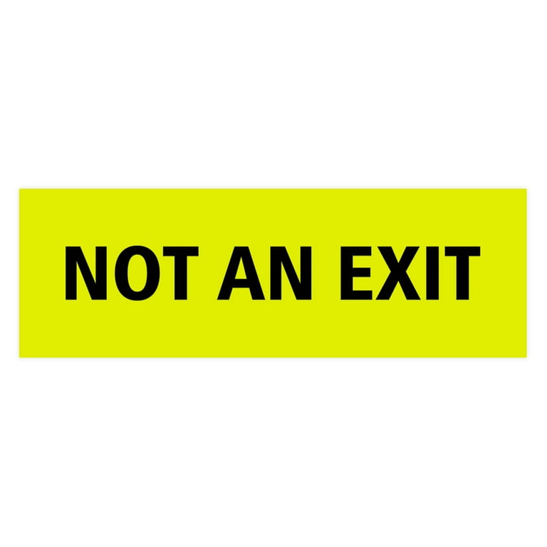 basic-not-an-exit-sign-yellow-black-large-walmart-com for Free Printable Not An Exit Sign Basic Not An Exit Sign (Yellow / Black) - Large - Walmart.com for Free Printable Not An Exit Sign