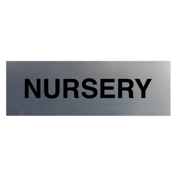 Basic Nursery Sign (Brushed Silver) - Large