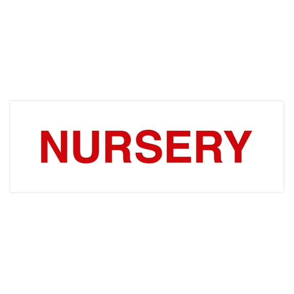 Basic Nursery Sign (White/Red) - Large