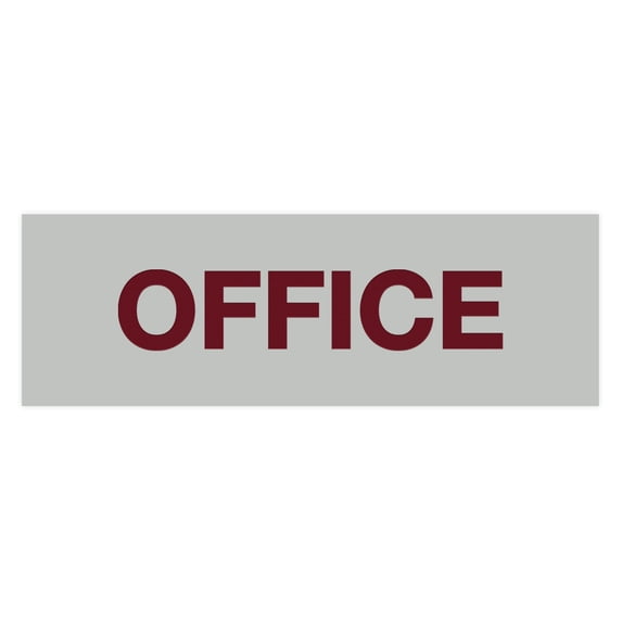Basic Office Sign (Light Grey / Burgundy) - Medium