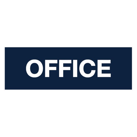 Basic Office Sign (Navy Blue / White) - Large