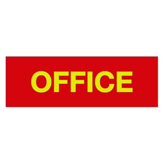 Basic Office Sign (Red/Yellow) - Large