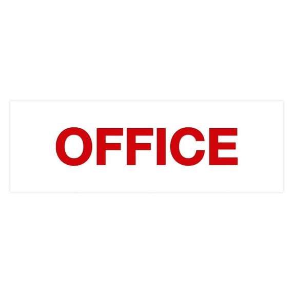 Basic Office Sign (White/Red) - Medium