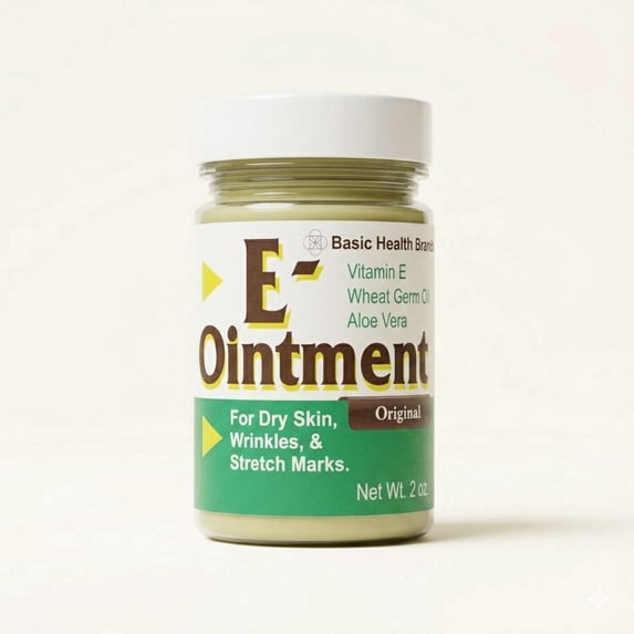 Basic Health Brands Vitamin E Ointment, 2 oz – Helps Reduce Appearance of Scars, Stretch Marks, Fine Lines & Wrinkles