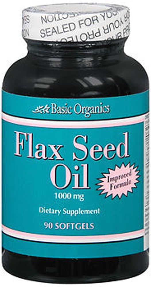 Basic Organics Flax Seed Oil Softgels, 90 Count