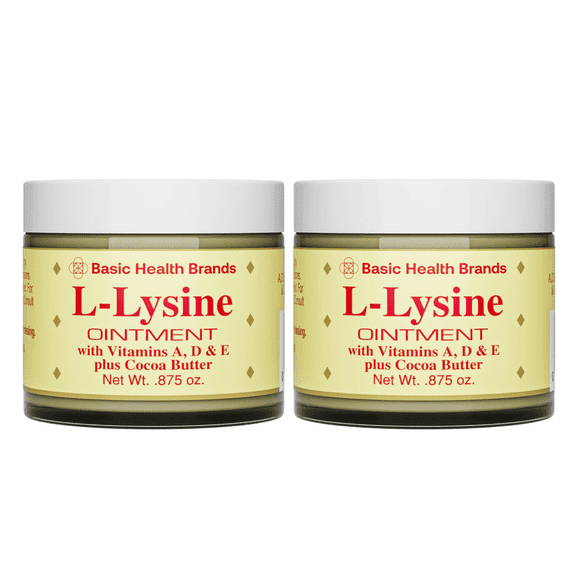 Basic Health Brands L-Lysine Lip Ointment, 0.875 oz (2 Pack)