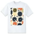 thumbnail image 1 of Basic Oversize Tees For WomenFlower Loose Boyfriend Shirts Casual Blouse round neck, 1 of 5