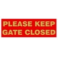 thumbnail image 1 of Basic PLEASE KEEP GATE CLOSED Sign - Red / Gold (Small), 1 of 5